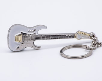 Solid Metal Classic Rock Guitar Keyring - Ibanez JEM 7 Steve Vai Signature Model