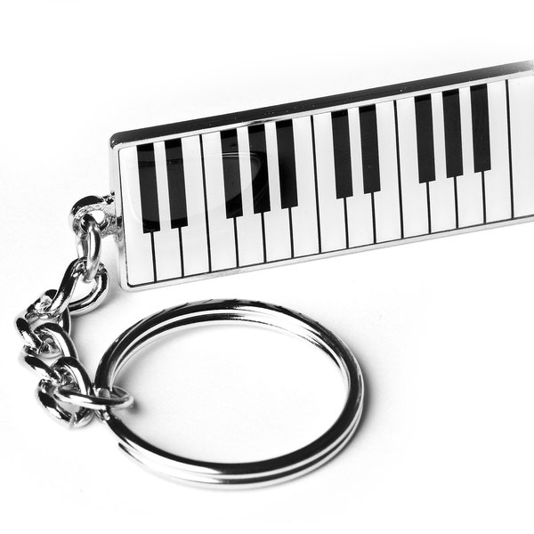 Piano Keyboard Solid metal framed keyring