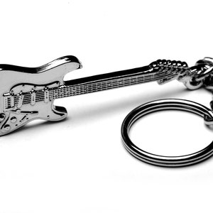 Metal electric classic rock guitar keyring - gift for guitarists