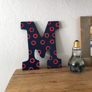 Large Hand Painted Decorative Wooden Letter - Fishman Print