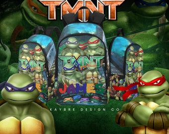 Ninja Turtles personalisierter Rucksack, Back-to-School Essential Custom Name Rucksack, personalisiert, Reiserucksack, Rucksack für Kinder
