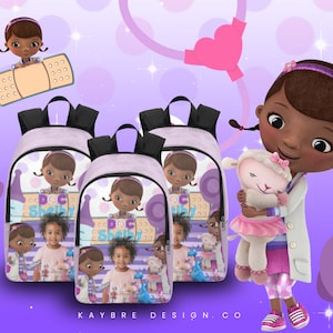 Sac à dos personnalisé Doctor Mcstuffins Pet Rescue, sac à dos personnalisé indispensable pour la rentrée des classes, sac à dos de voyage, sac à dos pour enfants