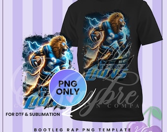 Detroit Lions Maskottchen PNG, Fußballtrikot-Design (DTF / Sublimation)