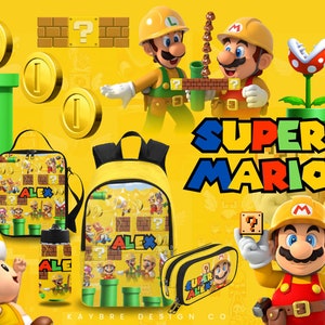 Sac à dos personnalisé Super Mario Maker, sac à dos personnalisé indispensable pour la rentrée des classes, sac à dos de voyage, sac à dos pour enfants