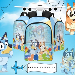 Bluey Personalized Backpack, Back-to-School Essential Custom Name Backpack, Personalized, Travel Backpack, Backpack for Kids