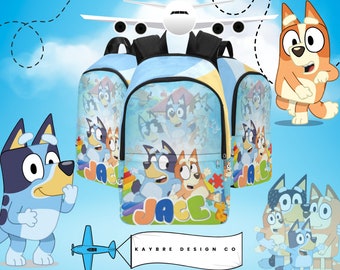 Bluey Personalized Backpack, Back-to-School Essential Custom Name Backpack, Personalized, Travel Backpack, Backpack for Kids