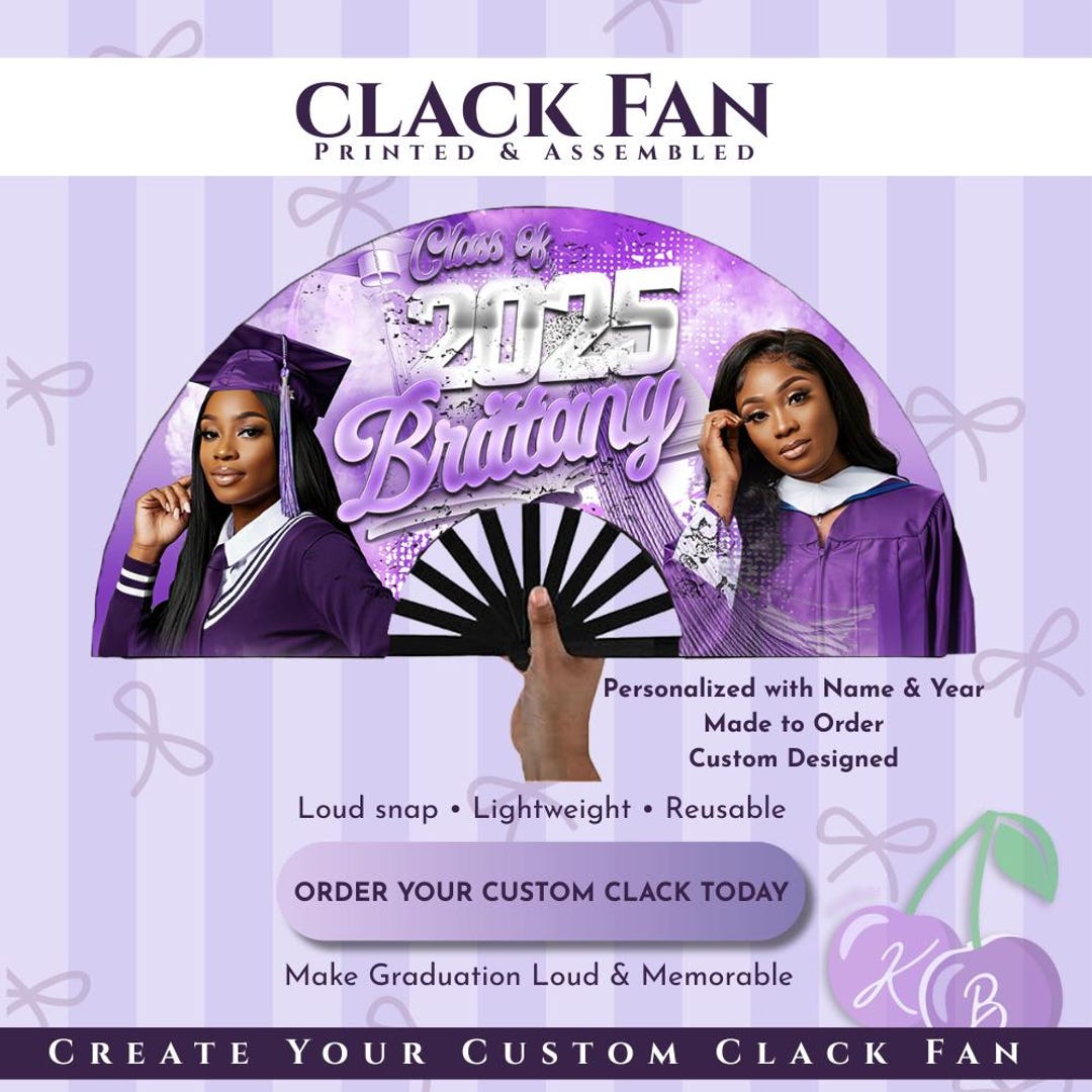 Graduation Clacking Fan Custom Clack Fan – Personalized Folding Fan for Parties, Graduations ...