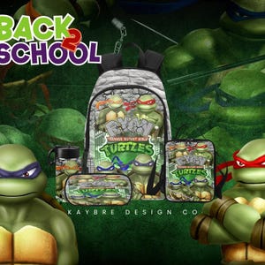Ninja Turtle 2 Personalized Backpack, Back-to-School Essential Custom Name Backpack, Personalized, Travel Backpack, Backpack for Kids