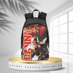 Personalized Backpack Shadow Black Hedgehog, Back-to-School Essential Custom Name Backpack, Personalized, Travel Backpack, Backpack for Kids