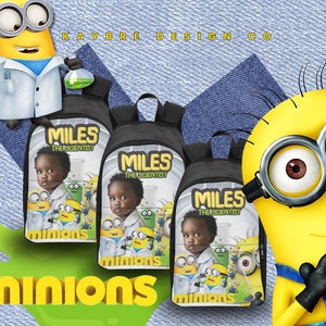Sac à dos photo garçon Minion personnalisé, sac à dos personnalisé indispensable pour la rentrée des classes, sac à dos personnalisé, sac à dos de voyage, sac à dos pour enfants