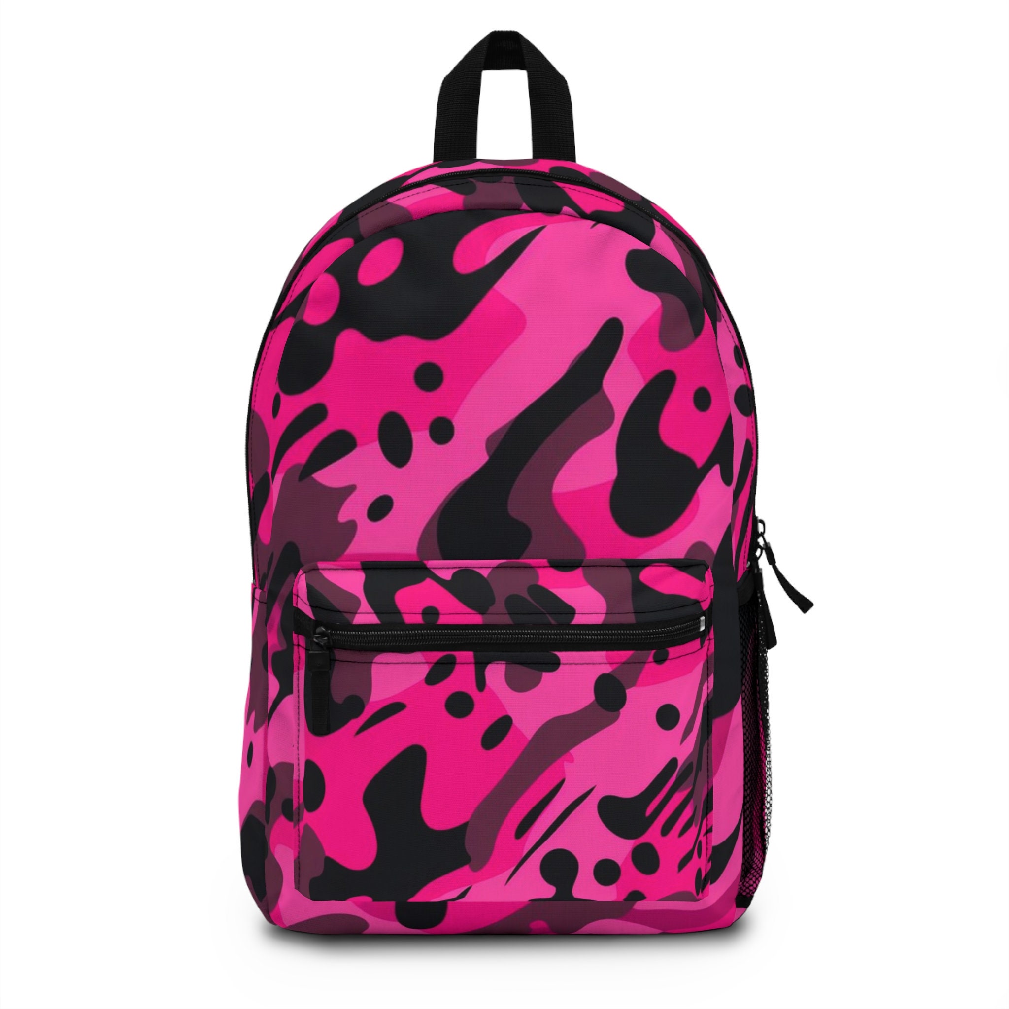 AIRPO Funny Camo Shark Backpacks Bright Pink Camouflage Large Capacity  Laptop Daypack Lightweight Backpack Travel Hiking Bag For Women Men