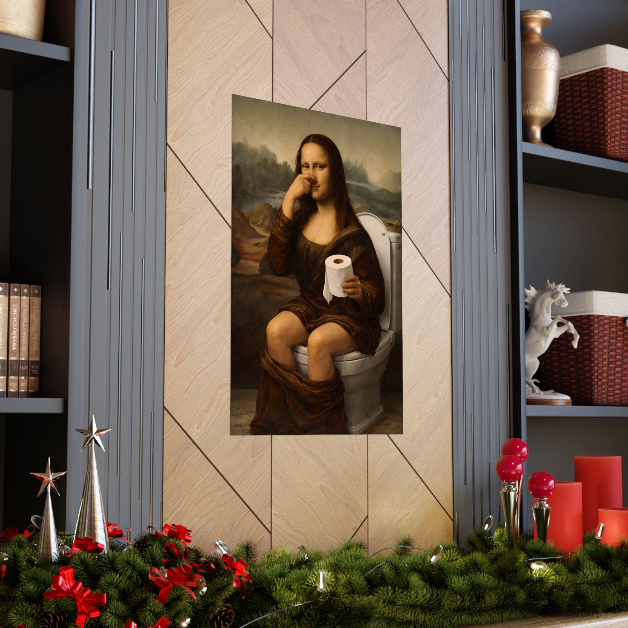 Funny Mona Lisa Toilet Poster, Bathroom Humor Wall Art - Etsy