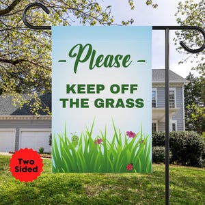 Drapeau de jardin à garder à l'écart de l'herbe, bannière décorative de jardin extérieur, oeuvre d'art de jardin imperméable et durable pour la pelouse et la maison