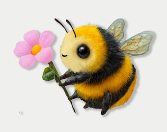 Clear Honey Bee Sticker: Waterproof Vinyl Decal for Laptop, Car, Water Bottle