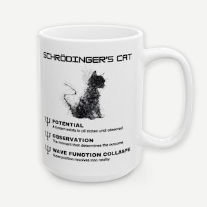 Schrödinger's Cat Coffee Mug, Quantum Physics STEM Gift