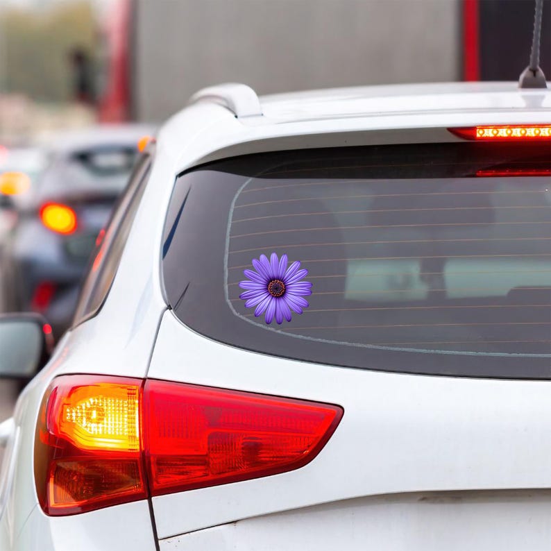 Purple Daisy Vinyl Sticker, Waterproof Matte Flower Decal (water Bottle ...