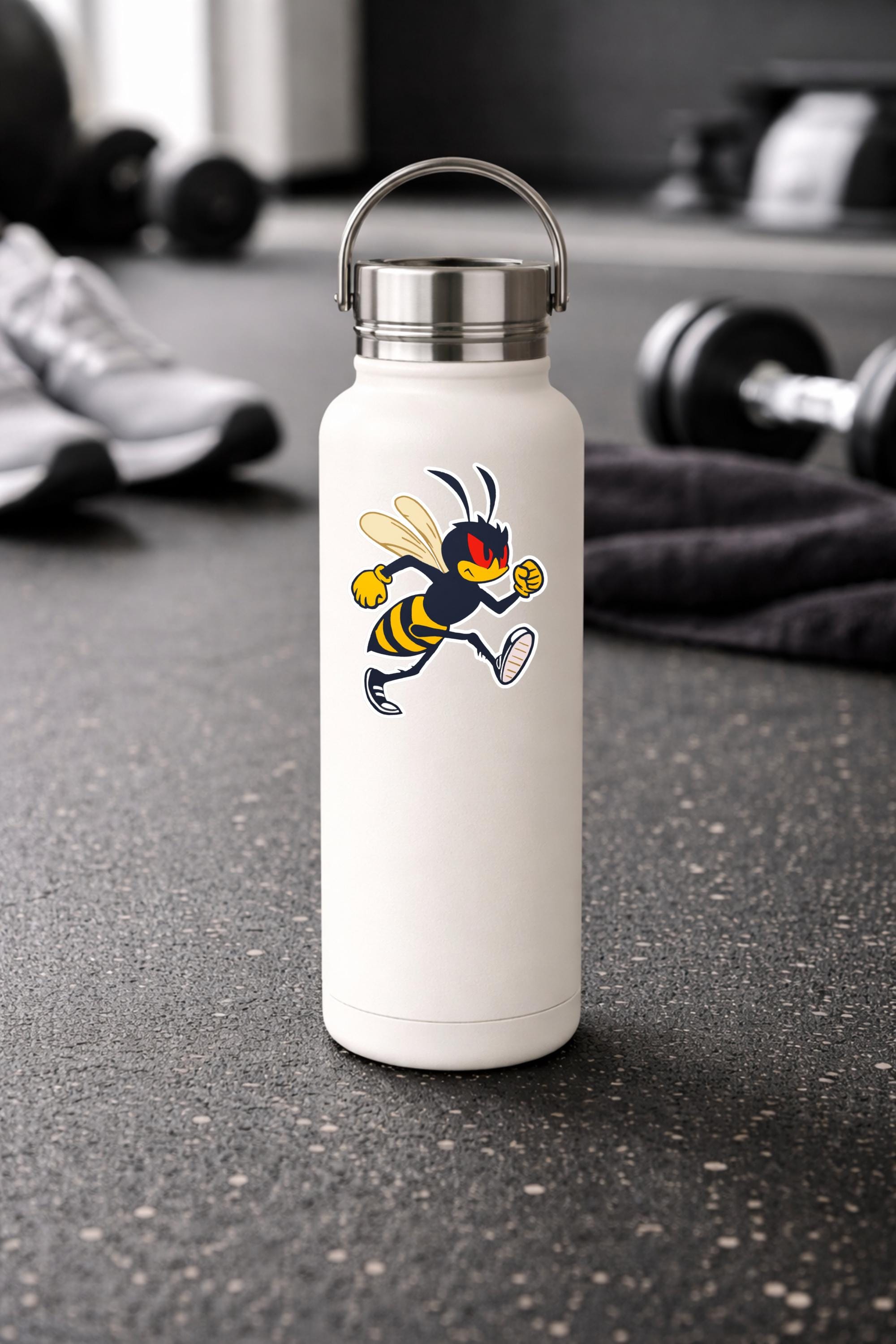 Wesp Sticker Retro Wasp Sticker, Aggressive Hornet Vinyl Decal, Mid-century Mascot ...