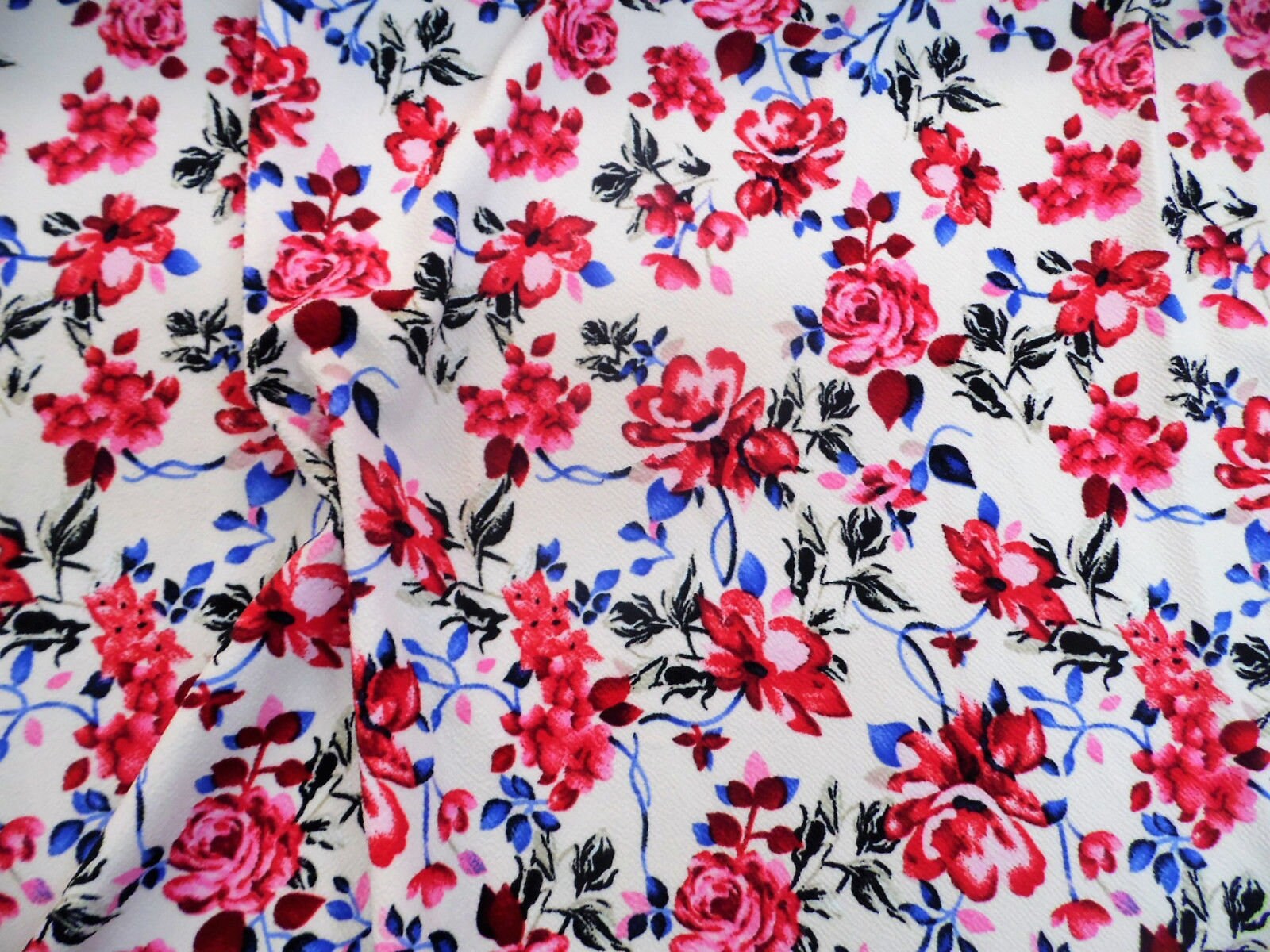 Fabric Printed Liverpool Textured 4 way Stretch Scuba Floral Etsy