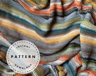 TUNISIAN CROCHET PATTERN // Tunisian Scrapghan // Modern Blanket Pattern