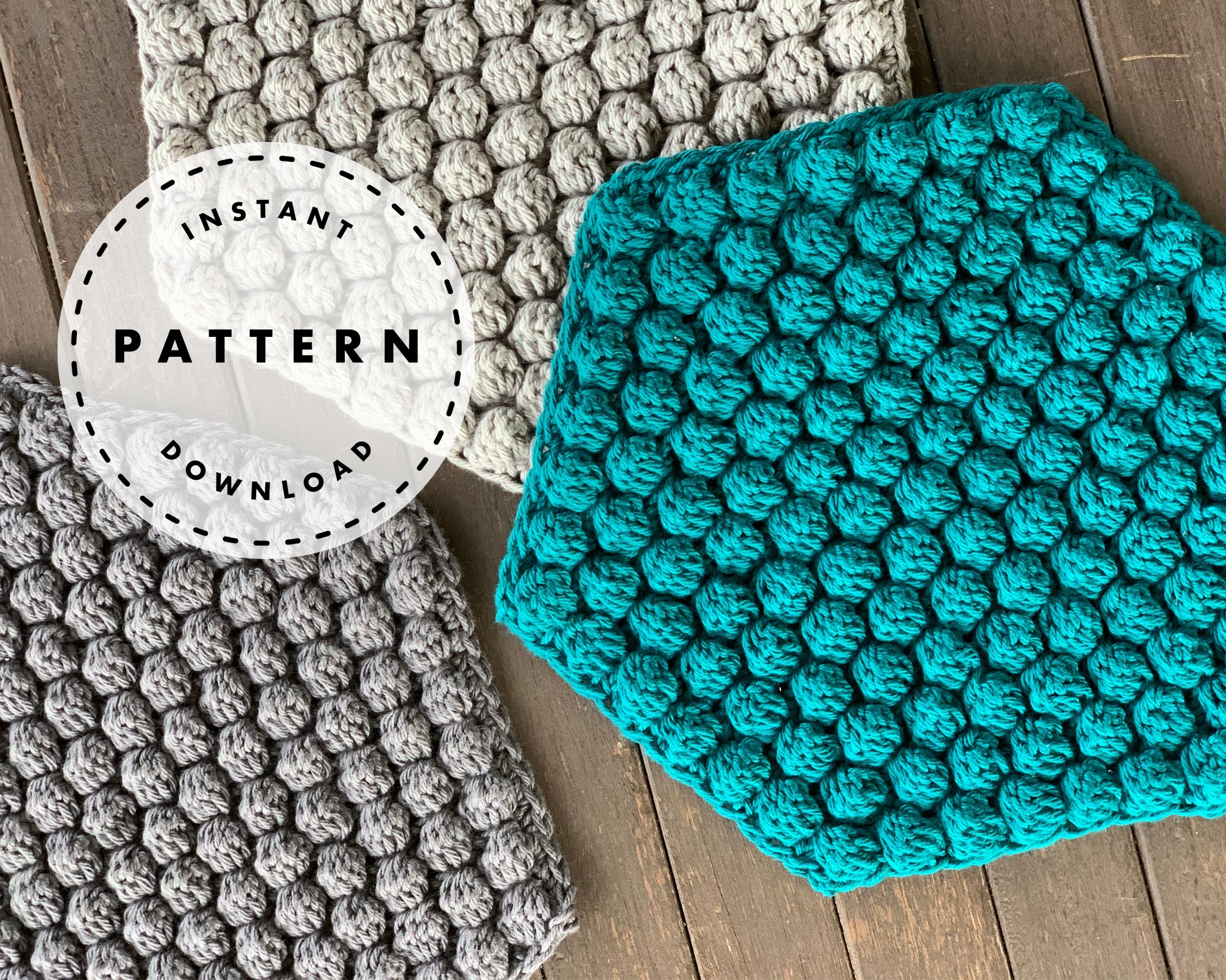 Bobble Hexagon Trivet // Crochet PATTERN // Modern Trivet Etsy