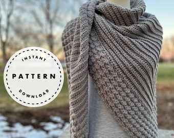 Crochet Shawl PATTERN: Prose Asymmetrical Triangle (PDF Pattern)