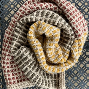 Tunisian Crochet Scarf PATTERN // Modern Scarf PATTERN // Gridlocked Tunisian Scarf image 5