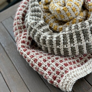 Tunisian Crochet Scarf PATTERN // Modern Scarf PATTERN // Gridlocked Tunisian Scarf image 2