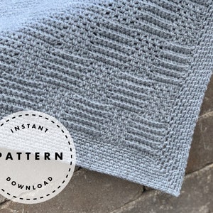 CROCHET PATTERN // Modern Baby Blanket // Subtle Squares Baby Blanket