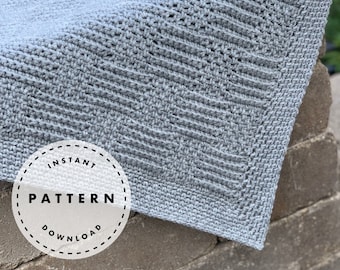 CROCHET PATTERN // Modern Baby Blanket // Subtle Squares Baby Blanket