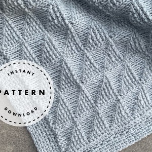 TUNISIAN CROCHET PATTERN // Baby Blocks Blanket // Modern Baby Blanket Pattern