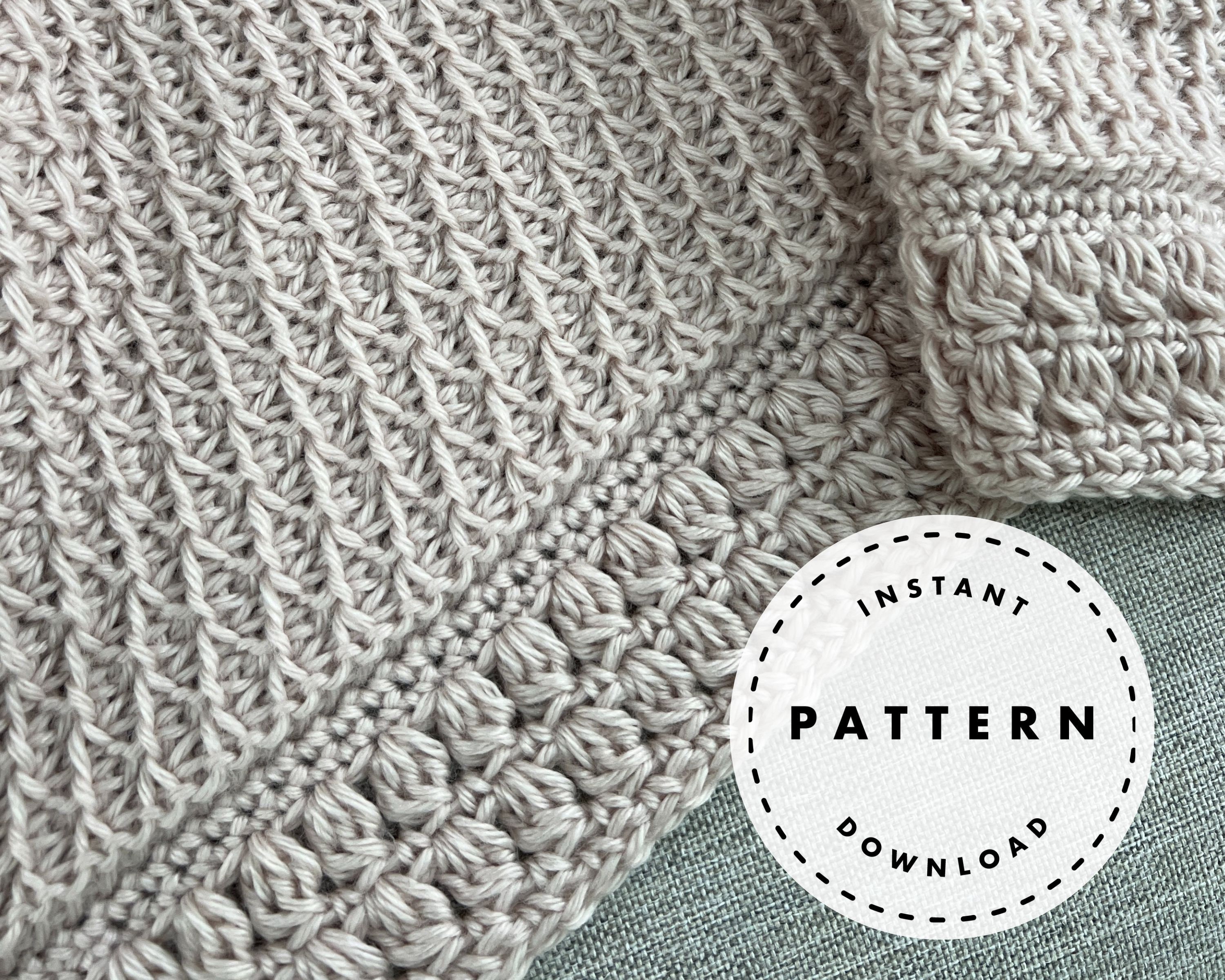 Tunisian Crochet PATTERN // Diamonds & Purls Baby Blanket PATTERN