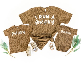 I run a Girl Gang Leopard | Girl gang leopard | Mom of girls| Mother's day gift | Matching mommy & Me leopard shirts |Mother's day 2022