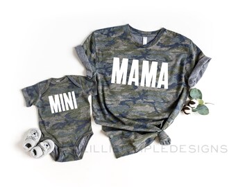 Mama or Mini Camo Shirt | Matching Camo Set | Mama and Me | Mother's Day Gift 5W