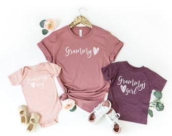 Grammy's Girl Shirt (script)| Grammy Shirt | Grammy's Boy | Matching Grandma & Me Shirt | New grandma gift |Mother's Day| Grandparents Day W