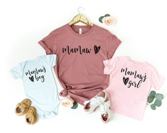 Mamaw's Girl Shirt (script)| Mamaw Shirt | Mamaw's Boy | Matching Grandma & Me Shirt | New grandma gift |  | Mother's Day|Grandparents Day B