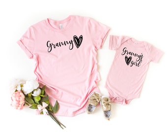 Granny's Girl Shirt (script)| Granny Shirt | Matching Grandma & Me Shirt | New grandma gift | Granny's boy| Mother's Day |Grandparents Day B