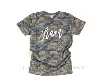 Gram Camo Shirt | Matching Camo Set | Pregnancy Announcement| Mother's Day Gift 1W