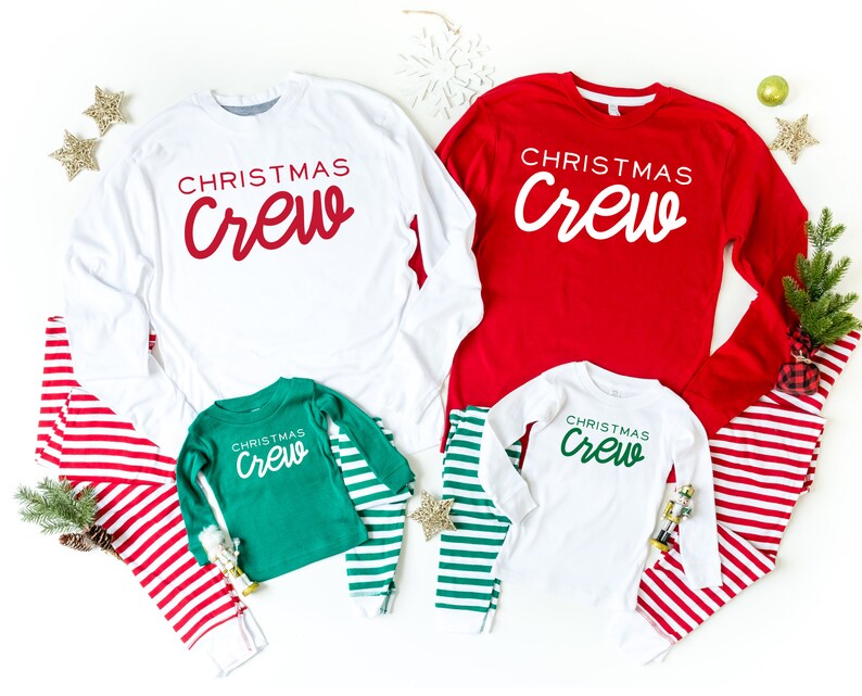 Christmas Crew Matching Family Pajamas Holiday Pajamas Etsy New Zealand