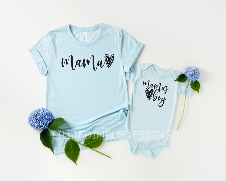 Mama's Boy Shirt script Mama Shirt Mommy and Son - Etsy