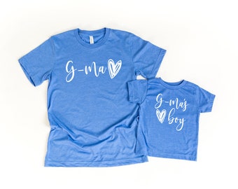 G-ma's Boy Shirt (script)| G-ma Shirt| Matching Grandma & Me Shirt | New grandma gift| G-ma's girl | Mother's Day |Grandparents Day W