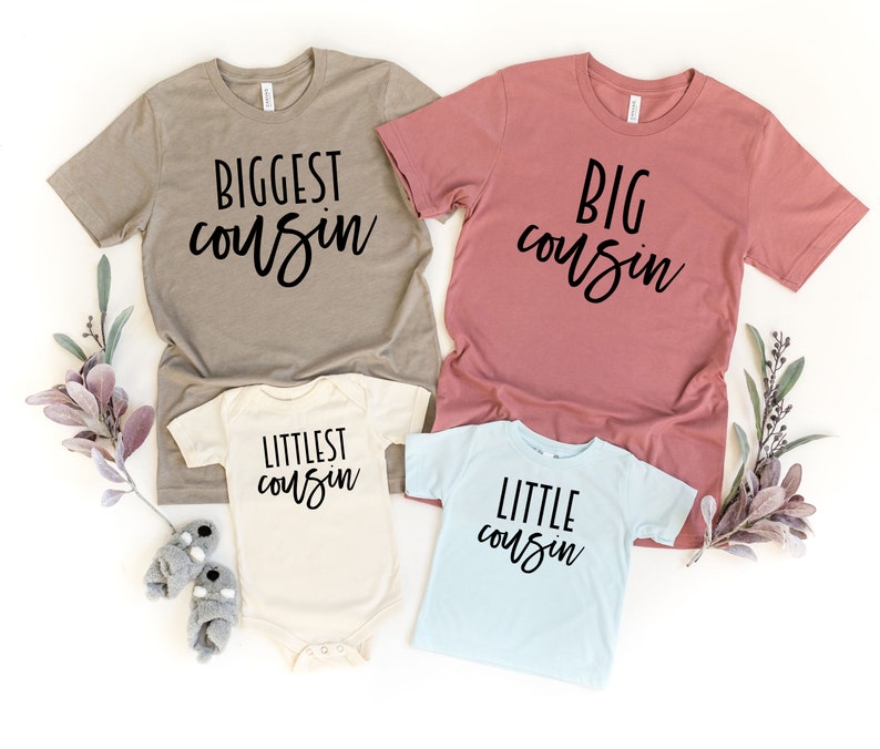 Big Cousin Little Cousin Shirts| Biggest Cousin| Littlest Cousin| Gift for new cousin | Cousin crew shirts | Pregnancy Announcement Shirt 2B 