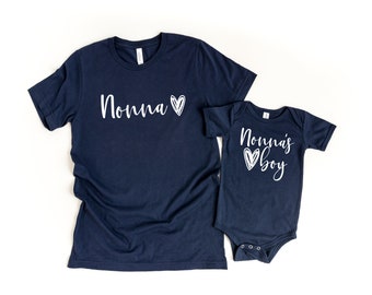 Nonna's Boy Shirt (script)| NonnaShirt| Matching Nonna & Me Shirt | New Grandma Gift | Nonna's girl | Mother's Day | Grandparents Day W