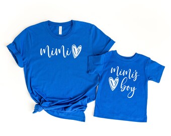 Mimi's Boy Shirt (script)| Mimi Shirt | Matching Grandma & Me Shirt | New grandma gift |Mother's Day  | Mother's Day |Grandparents Day W