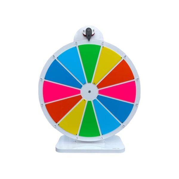 Wheel of fortune, 12 slots, 51 cm Diameter, Written-Erasable Carnival Game Wheel, Gift-Reward Dispensing Game, prize wheel, Glücksrad,