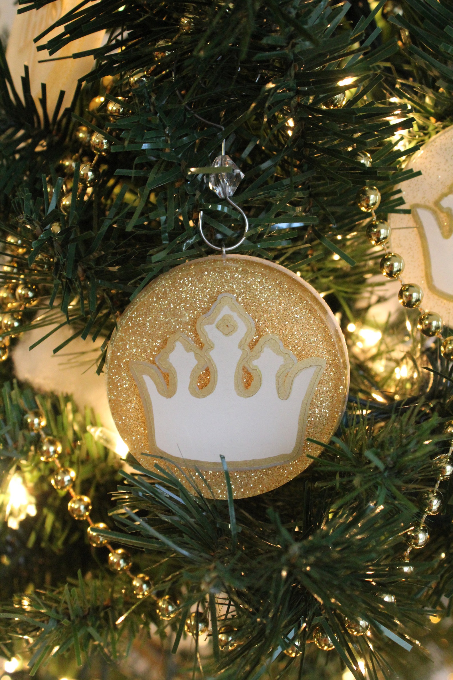Crown Chrismon Ornament white or Gold Etsy