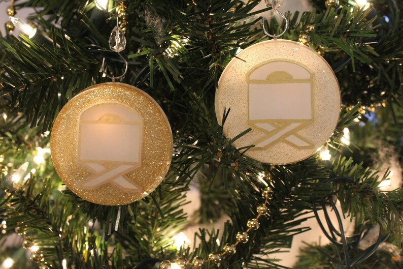 Manger Chrismon Ornament white or Gold Etsy