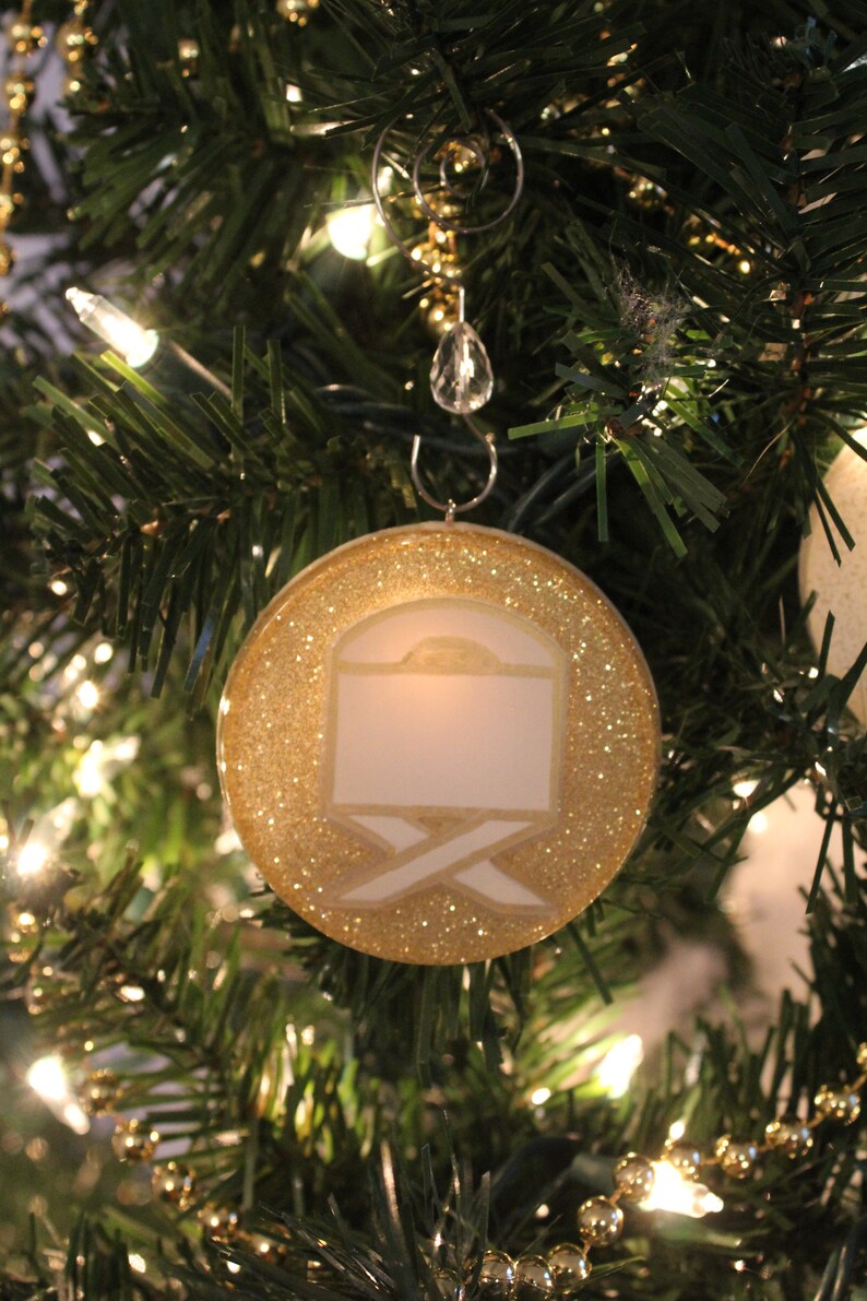 Manger Chrismon Ornament white or Gold Etsy