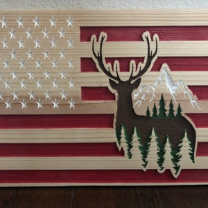 American Flag/USA/Flag with deer/ Outdoor deer/ Outdoor flag
