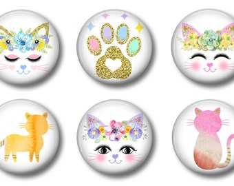 KITTY FACES CAT Magnets | Cute Locker Magnets For Girls | Refrigerator Magnets | Cute Whiteboard Magnets | Office Magnets | Cute Magnets