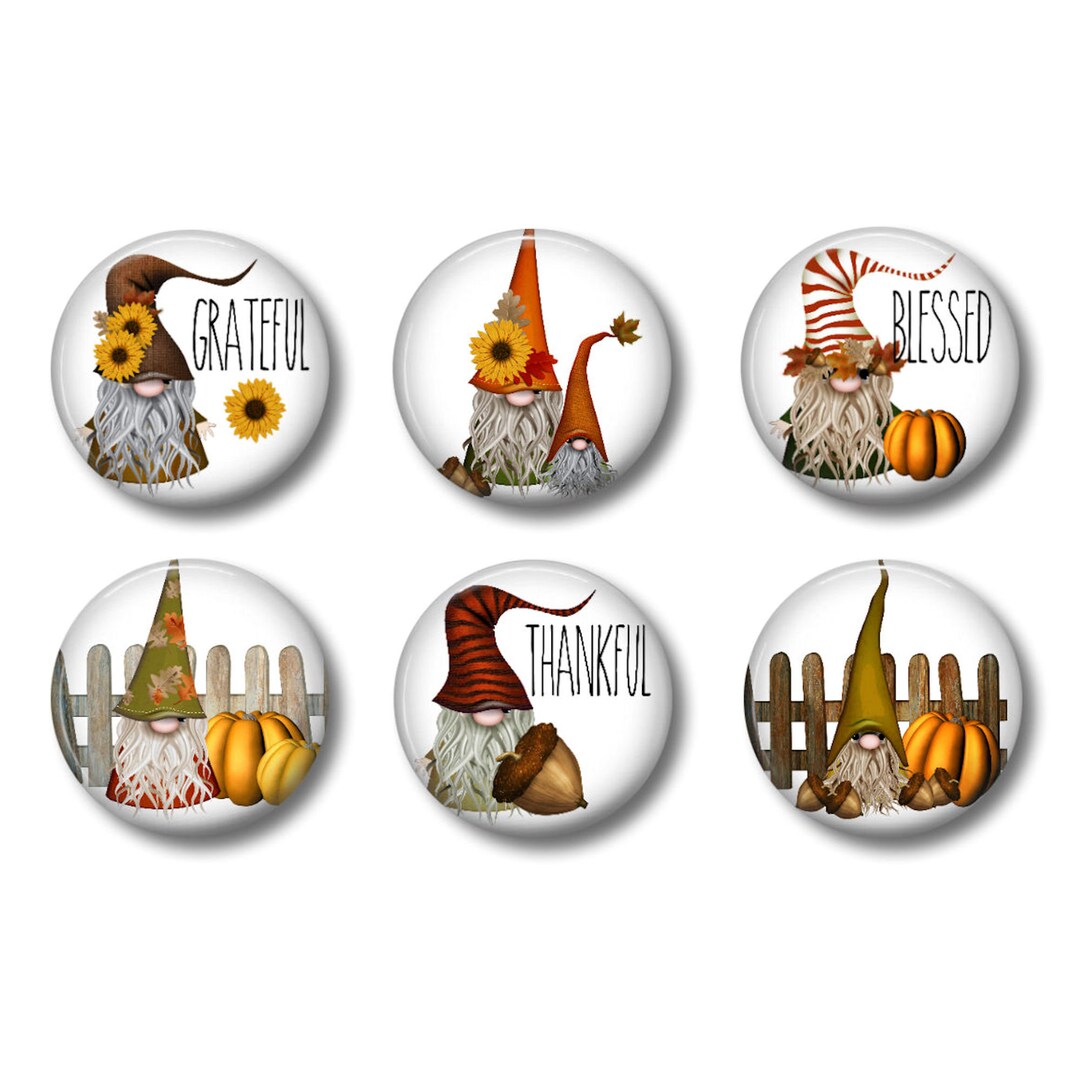 Autumn Fall Gnomes Set of Six Fridge Magnets Rae Dunn Inspired - Etsy